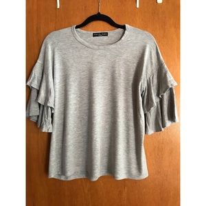 M Gray Bell Sleeve T